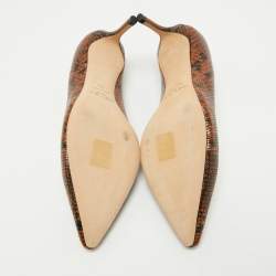 Jimmy Choo Brown Python Embossed Leather Abel Pumps Size 39