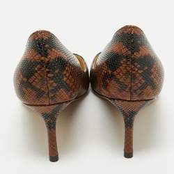 Jimmy Choo Brown Python Embossed Leather Abel Pumps Size 39