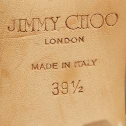 Pre Owned Jimmy Choo Gold Glitter Mary Jane Pumps Size 39.5