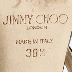 Jimmy Choo Black/Gold Leather Moray Sandals Size 38.5