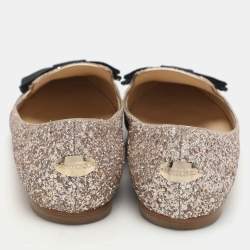 Jimmy Choo Metallic Glitter Gala Flats Size 37