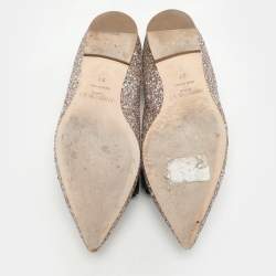 Jimmy Choo Metallic Glitter Gala Flats Size 37