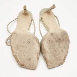 Jimmy Choo Metallic Glitter Stacey Slide Sandals Size 36