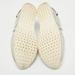 Jimmy Choo Metallic Gold Croc Embossed Leather London Sneakers Size 40