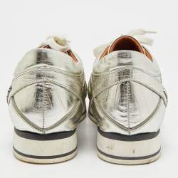 Jimmy Choo Metallic Gold Croc Embossed Leather London Sneakers Size 40