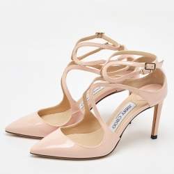 Jimmy Choo Light Pink Patent Leather Lancer Pumps Size 36