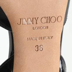Jimmy Choo Black Patent Leather Tilly Slingback Sandals Size 36
