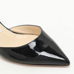 Jimmy Choo Black Patent Leather Tilly Slingback Sandals Size 36