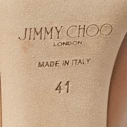 Jimmy Choo Beige Leather Pointed Toe Ankle Length Boots Size 41