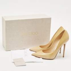 Jimmy Choo Beige Patent Leather Abel Pumps Size 37.5
