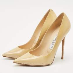 Jimmy Choo Beige Patent Leather Abel Pumps Size 37.5