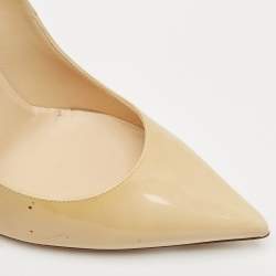 Jimmy Choo Beige Patent Leather Abel Pumps Size 37.5