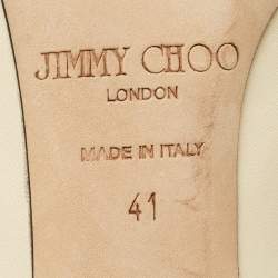 Pre Owned Jimmy Choo Beige/Black Leather and Patent Leather Anouk Pumps Size 41