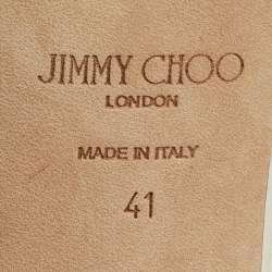 Jimmy Choo Cream Leather indiya Crystal Embellished Sandals Size 41