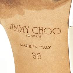 Pre Owned Jimmy Choo Gold Leather Lance Sandals Size 38