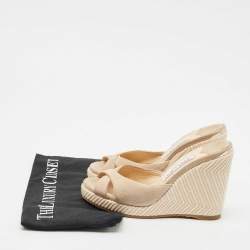 Jimmy Choo Beige Suede Prima Wedge Sandals Size 36