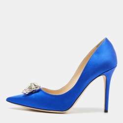 Jimmy Choo Electric Blue Satin Manda Pumps Size 40