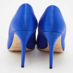 Pre Owned Jimmy Choo Electric Blue Satin Manda Pumps Size 40