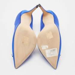 Pre Owned Jimmy Choo Electric Blue Satin Manda Pumps Size 40