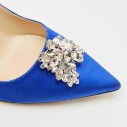 Pre Owned Jimmy Choo Electric Blue Satin Manda Pumps Size 40