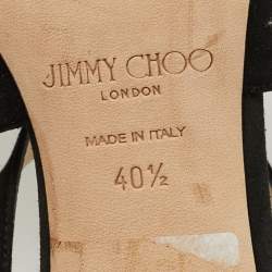 Jimmy Choo Black Suede Emily Sandals Size 40.5