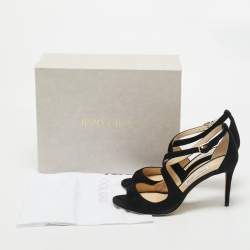 Jimmy Choo Black Suede Emily Sandals Size 40.5
