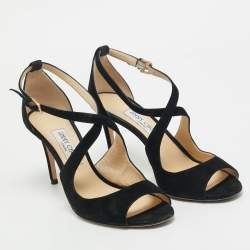 Jimmy Choo Black Suede Emily Sandals Size 40.5
