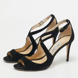 Jimmy Choo Black Suede Emily Sandals Size 40.5