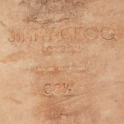 Pre Owned Jimmy Choo Metallic Black Glitter Nanda Flat Slides Size 38.5