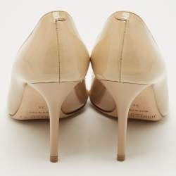 Jimmy Choo Beige Patent Evelyn Peep Toe Pumps Size 36