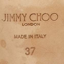 مملوكة مسبقًا صندل جيمي تشو منزلق جلد أبيض مايلي مقاس 37