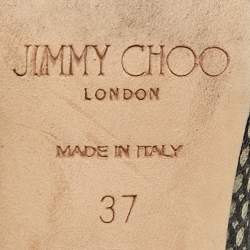 Pre Owned Jimmy Choo Black Leather and Mesh Love Pumps Size 37