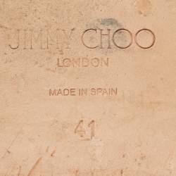 Jimmy Choo Black Leather and Suede Studded Minea Flat Slides Size 41
