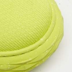 Jimmy Choo Neon Green Knit Fabric Diamond Light Maxi Sneakers Size 40