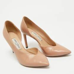 Pre Owned Jimmy Choo Beige Leather Sophia D'orsay Pumps Size 38.5