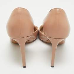Pre Owned Jimmy Choo Beige Leather Sophia D'orsay Pumps Size 38.5