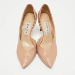 Pre Owned Jimmy Choo Beige Leather Sophia D'orsay Pumps Size 38.5