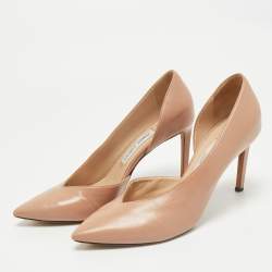 Pre Owned Jimmy Choo Beige Leather Sophia D'orsay Pumps Size 38.5