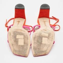 Jimmy Choo Pink/Orange Suede Azie Sandals Size 41
