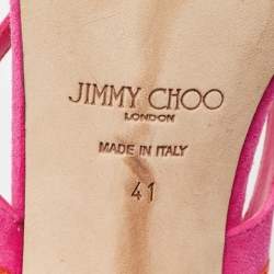 Jimmy Choo Pink/Orange Suede Azie Sandals Size 41