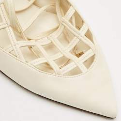 Jimmy Choo White Leather Soraya Ankle Wrap Pumps Size 38