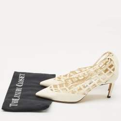 Jimmy Choo White Leather Soraya Ankle Wrap Pumps Size 38