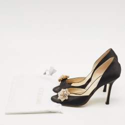 Jimmy Choo Black Satin tremble Peep Toe Pumps Size 40