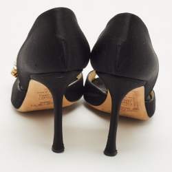 Jimmy Choo Black Satin tremble Peep Toe Pumps Size 40
