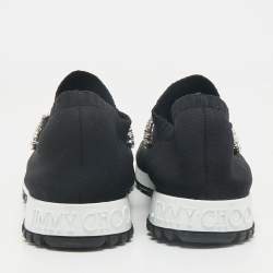 Jimmy Choo Black Fabric Vero Low Top Sneakers Size 38