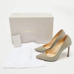 Jimmy Choo Grey Patent Leather Romy Pumps Size 36