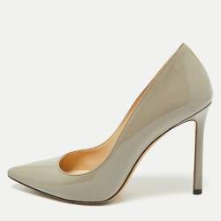 Jimmy Choo Grey Patent Leather Romy Pumps Size 36