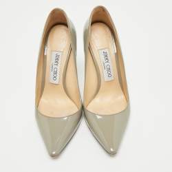 Jimmy Choo Grey Patent Leather Romy Pumps Size 36