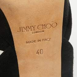 Jimmy Choo Black Suede April Platform Sandals Size 40