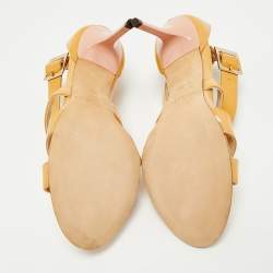 Pre Owned Jimmy Choo Brown Patent Leather Ankle Strap Sandals Size 36